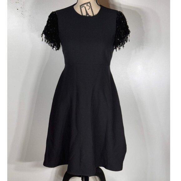Kate Spade NY Women's Sequined Sleeve Black Dress Size US 0 (XS) , UK 4 - Picture 1 of 5